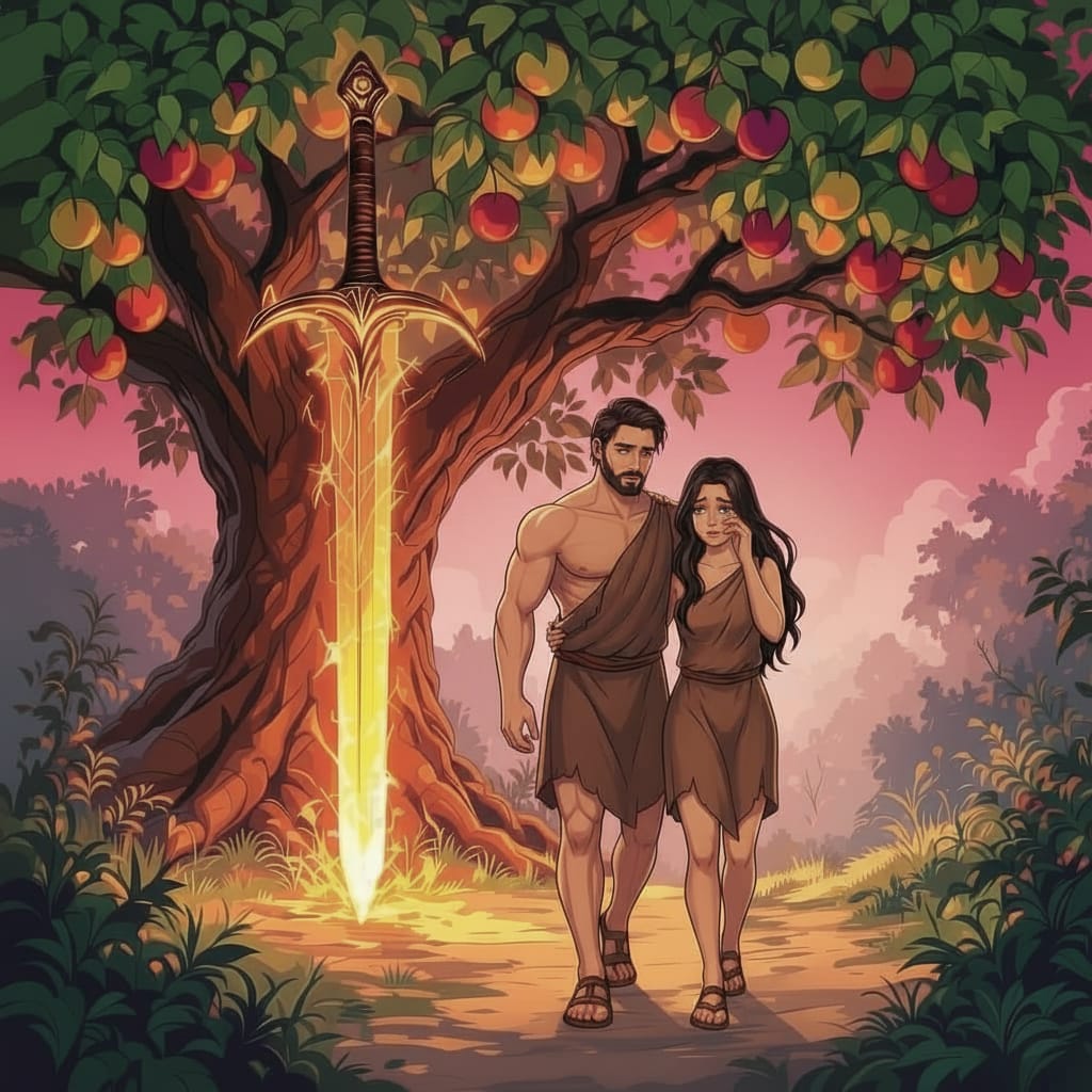 adameveleavingpinkgarden